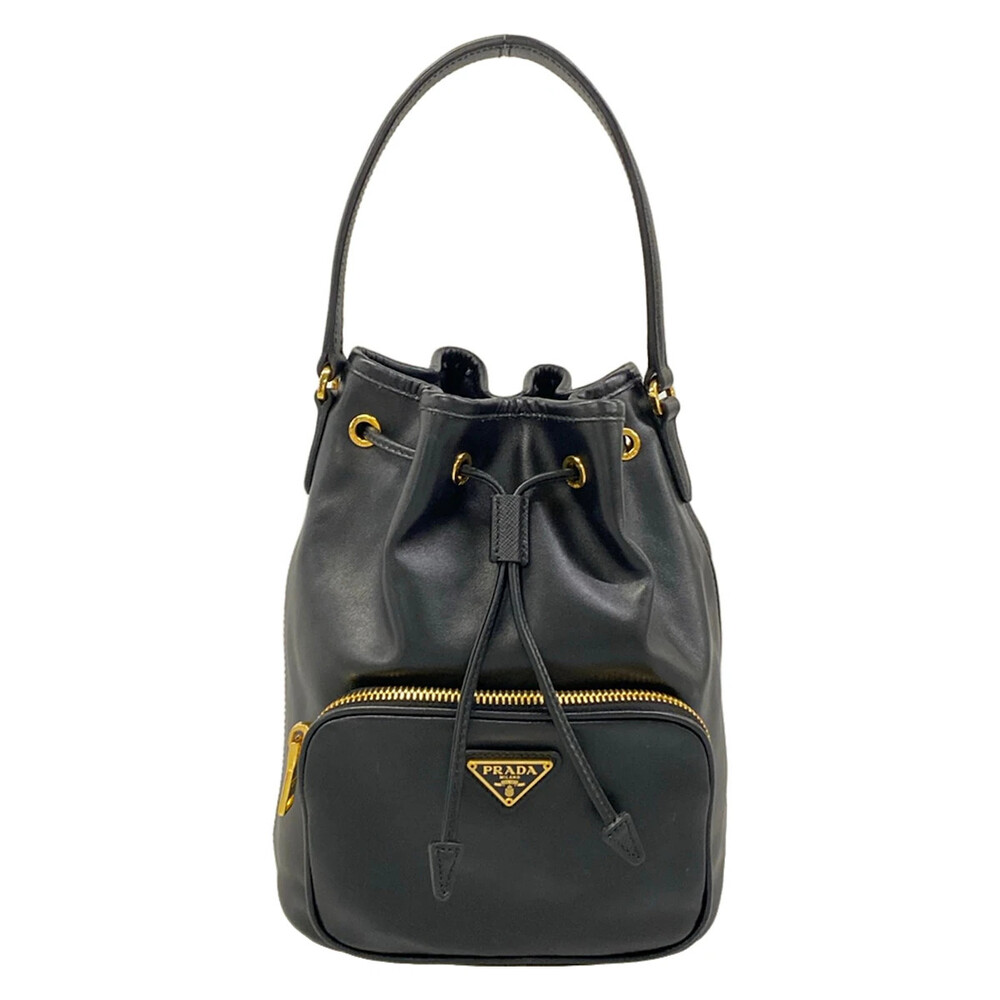 Prada Duetto Black Leather Handbag #310154P19B
